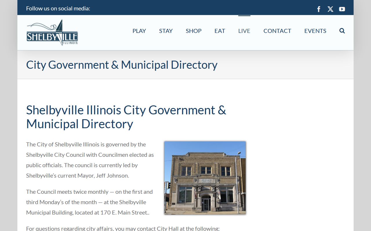 Shelbyville Police Department contact directory for Shelby County municipal arrest records
